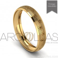 Argolla Clásica Oro 10K 4mm Diamantada (Oro Amarillo, Oro Blanco, Oro Rosa) MOD: 265 